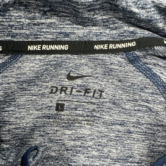 Nike Dri-Fit Men's Heather Blue 1/4 Zip Running Pullover - Picture 9 of 12
